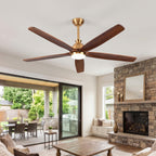 XCWIIE 504 Modern 5-Blade Ceiling Fan with Dimmable LED Light and Remote