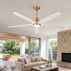 XCWIIE 504 Modern 5-Blade Ceiling Fan with Dimmable LED Light and Remote