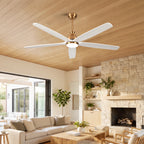 XCWIIE 504 Modern 5-Blade Ceiling Fan with Dimmable LED Light and Remote