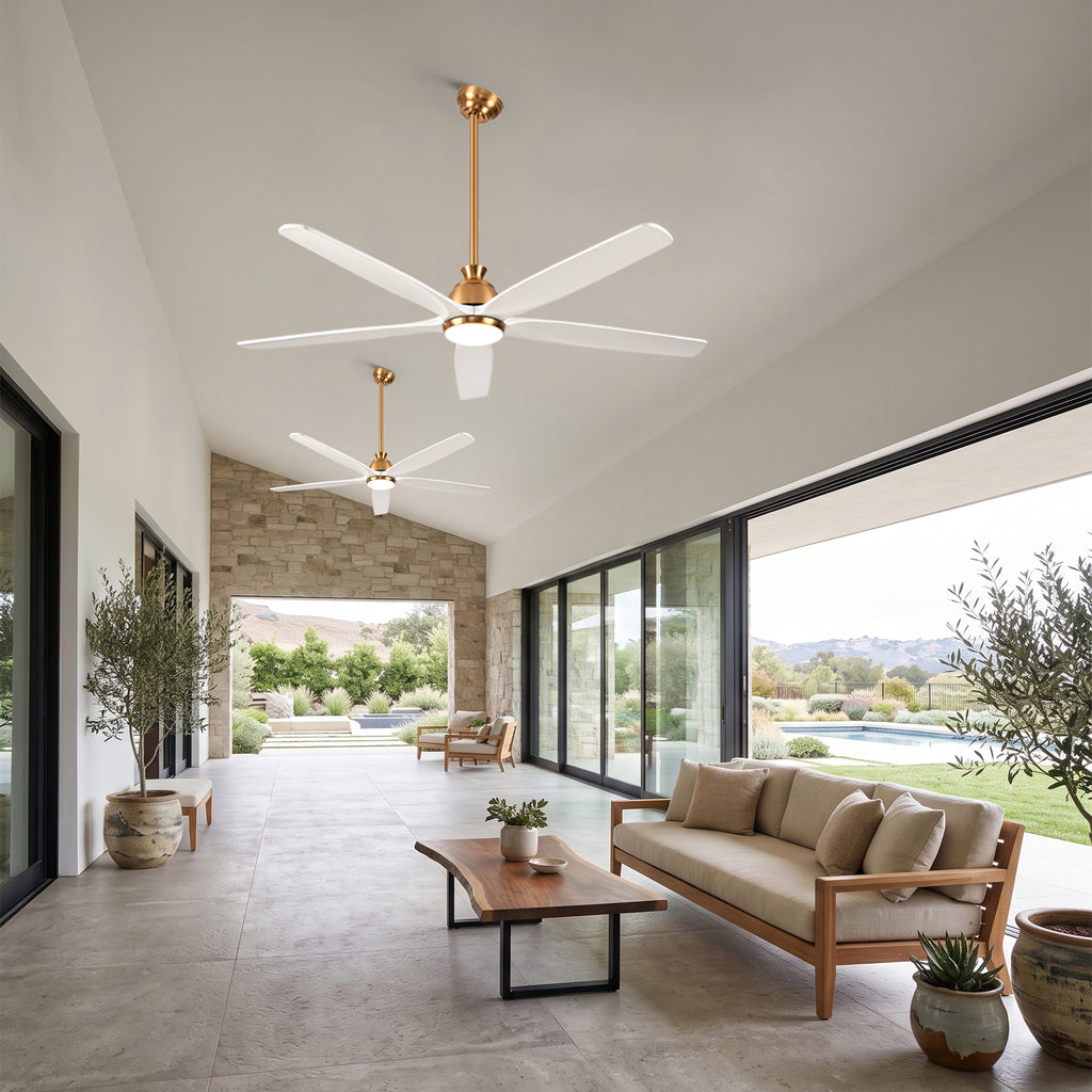 XCWIIE 504 Modern 5-Blade Ceiling Fan with Dimmable LED Light and Remote