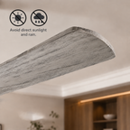 XCWIIE 608 Solid Wood 6-Blade Smart Ceiling Fan with Dimmable LED Light