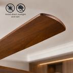 XCWIIE 608 Solid Wood 6-Blade Smart Ceiling Fan with Dimmable LED Light