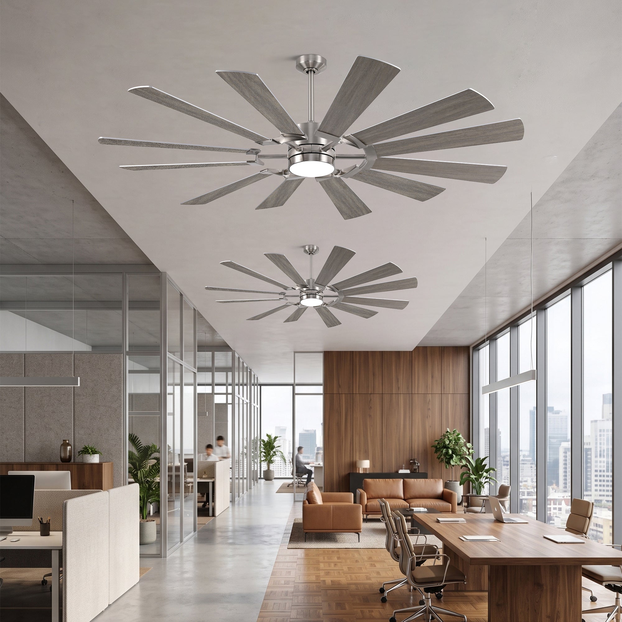 XCWIIE 121 12-Blade High-Airflow Ceiling Fan with Light