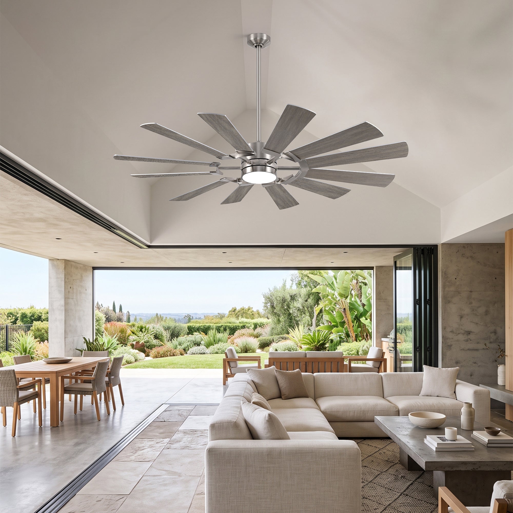 XCWIIE 121 12-Blade High-Airflow Ceiling Fan with Light