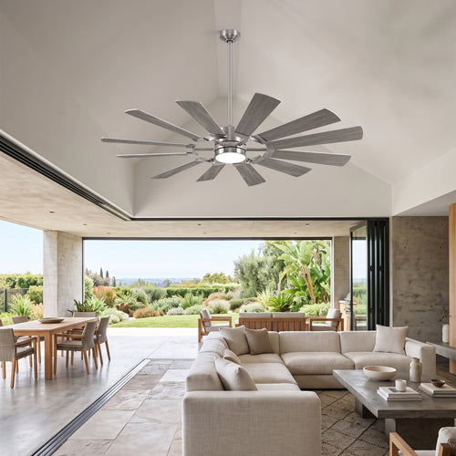 XCWIIE 121 12-Blade High-Airflow Ceiling Fan with Light