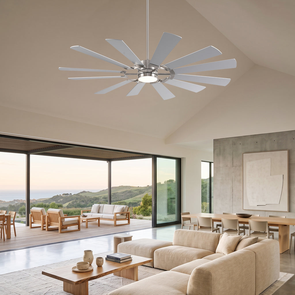 XCWIIE 121 12-Blade High-Airflow Ceiling Fan with Light