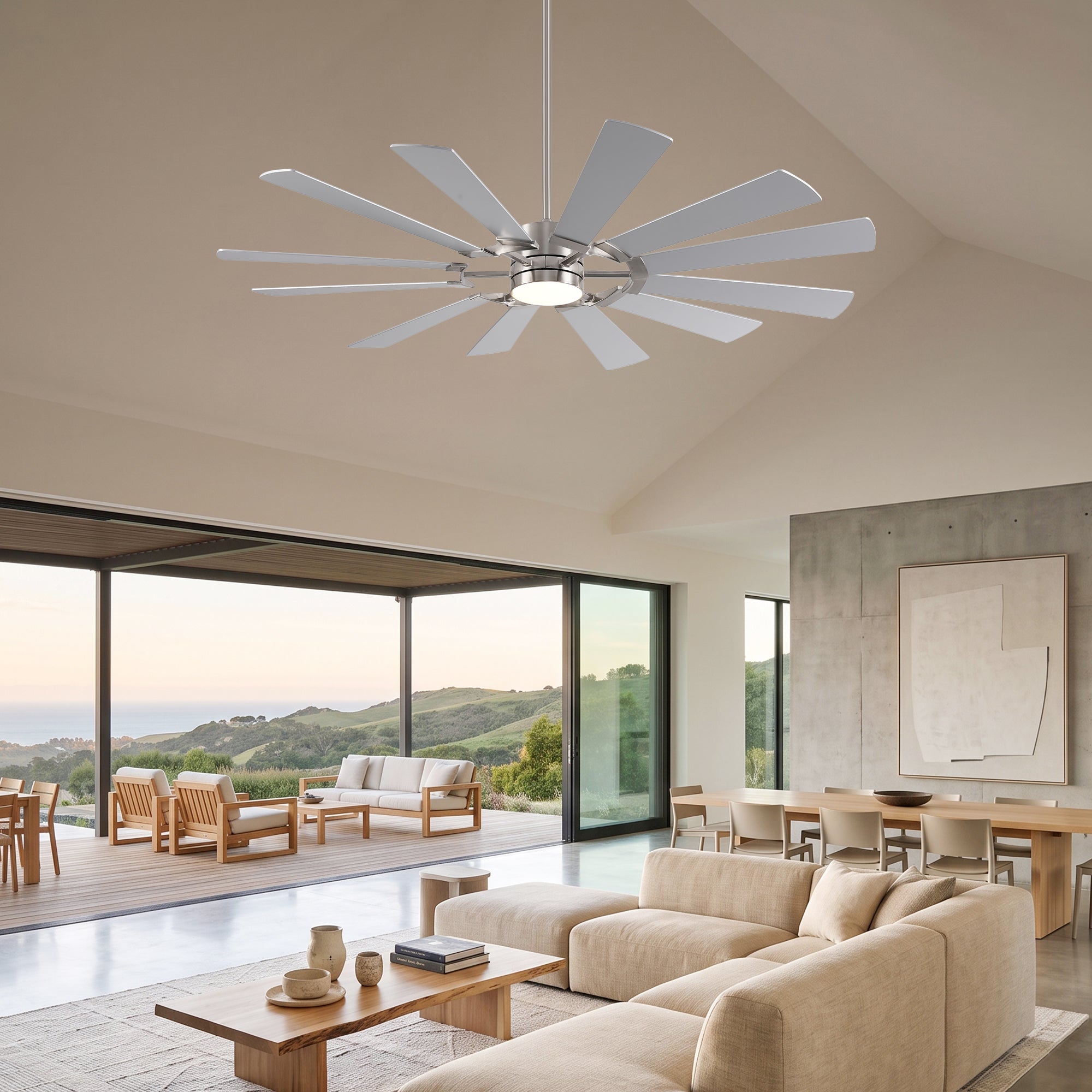 XCWIIE 121 12-Blade High-Airflow Ceiling Fan with Light
