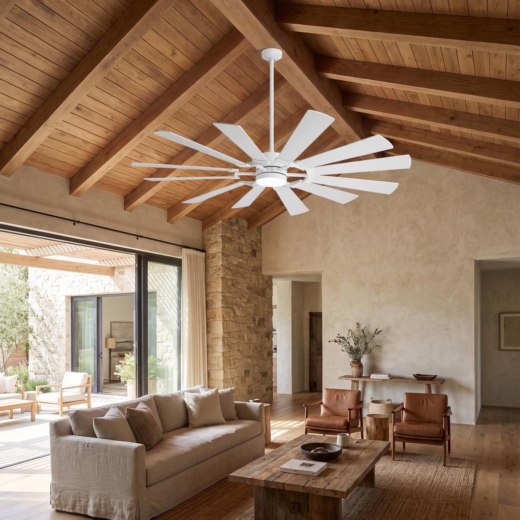 XCWIIE 121 12-Blade High-Airflow Ceiling Fan with Light