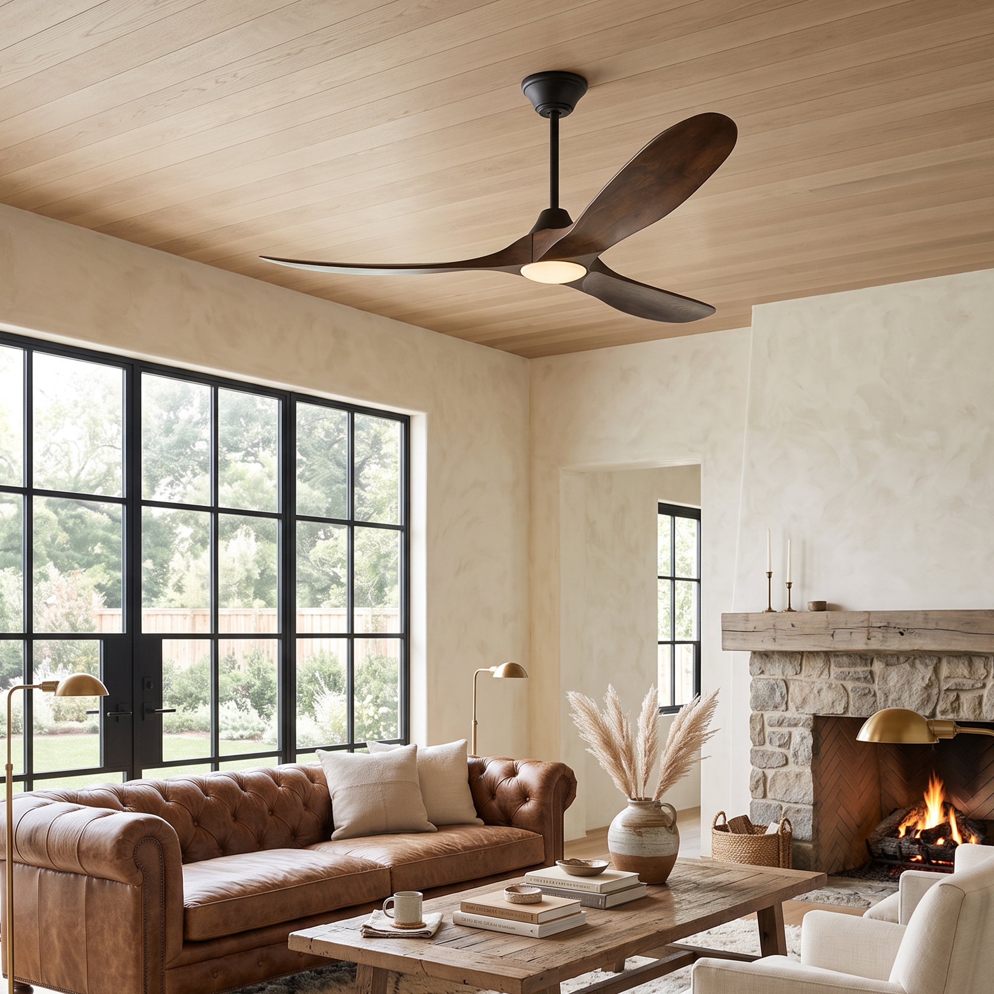 XCWIIE 301 brown ceiling fan for living room3#brown 