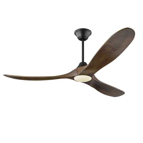 XCWIIE 301 brown solid wood ceiling fan with light, downrods, remote and smart control#brown