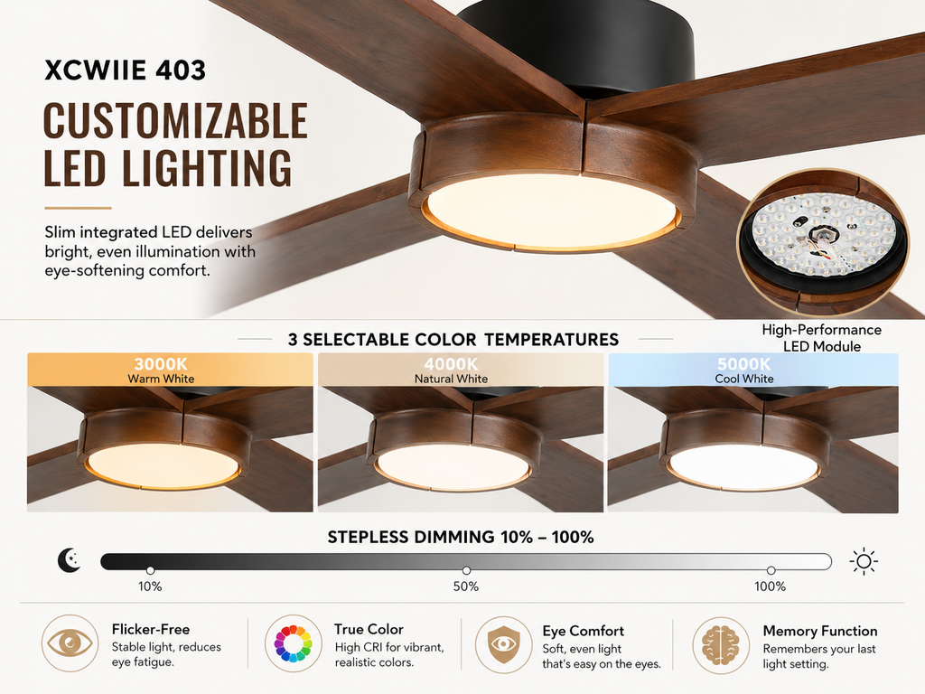 XCWIIE 403 Smart Ceiling Fan with Light