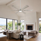 XCWIIE 608 Solid Wood 6-Blade Smart Ceiling Fan with Dimmable LED Light