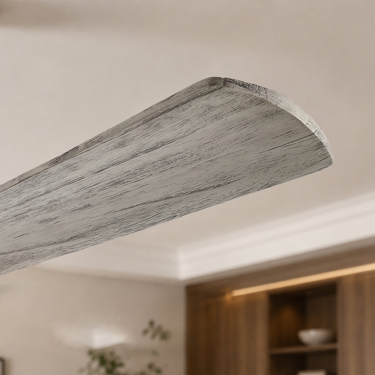 XCWIIE 608 Solid Wood 6-Blade Smart Ceiling Fan with Dimmable LED Light