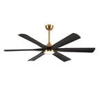 XCWIIE 608 Solid Wood 6-Blade Smart Ceiling Fan with Dimmable LED Light