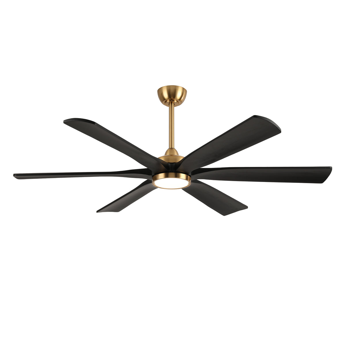 XCWIIE 608 Solid Wood 6-Blade Smart Ceiling Fan with Dimmable LED Light