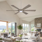 XCWIIE 608 Solid Wood 6-Blade Smart Ceiling Fan with Dimmable LED Light