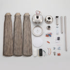 XCWIIE 608 Solid Wood 6-Blade Smart Ceiling Fan with Dimmable LED Light