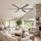 XCWIIE 608 Solid Wood 6-Blade Smart Ceiling Fan with Dimmable LED Light