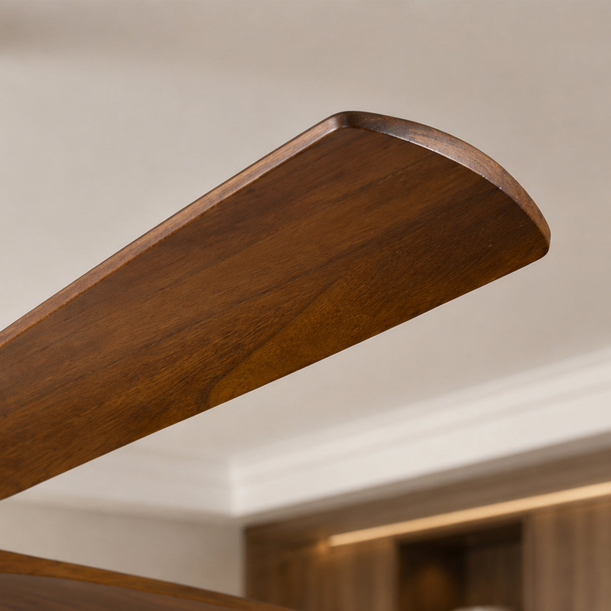 XCWIIE 608 Solid Wood 6-Blade Smart Ceiling Fan with Dimmable LED Light