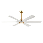 XCWIIE 608 Solid Wood 6-Blade Smart Ceiling Fan with Dimmable LED Light