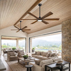 XCWIIE 608 Solid Wood 6-Blade Smart Ceiling Fan with Dimmable LED Light