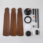 XCWIIE 608 Solid Wood 6-Blade Smart Ceiling Fan with Dimmable LED Light