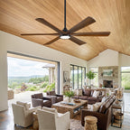 XCWIIE 608 Solid Wood 6-Blade Smart Ceiling Fan with Dimmable LED Light